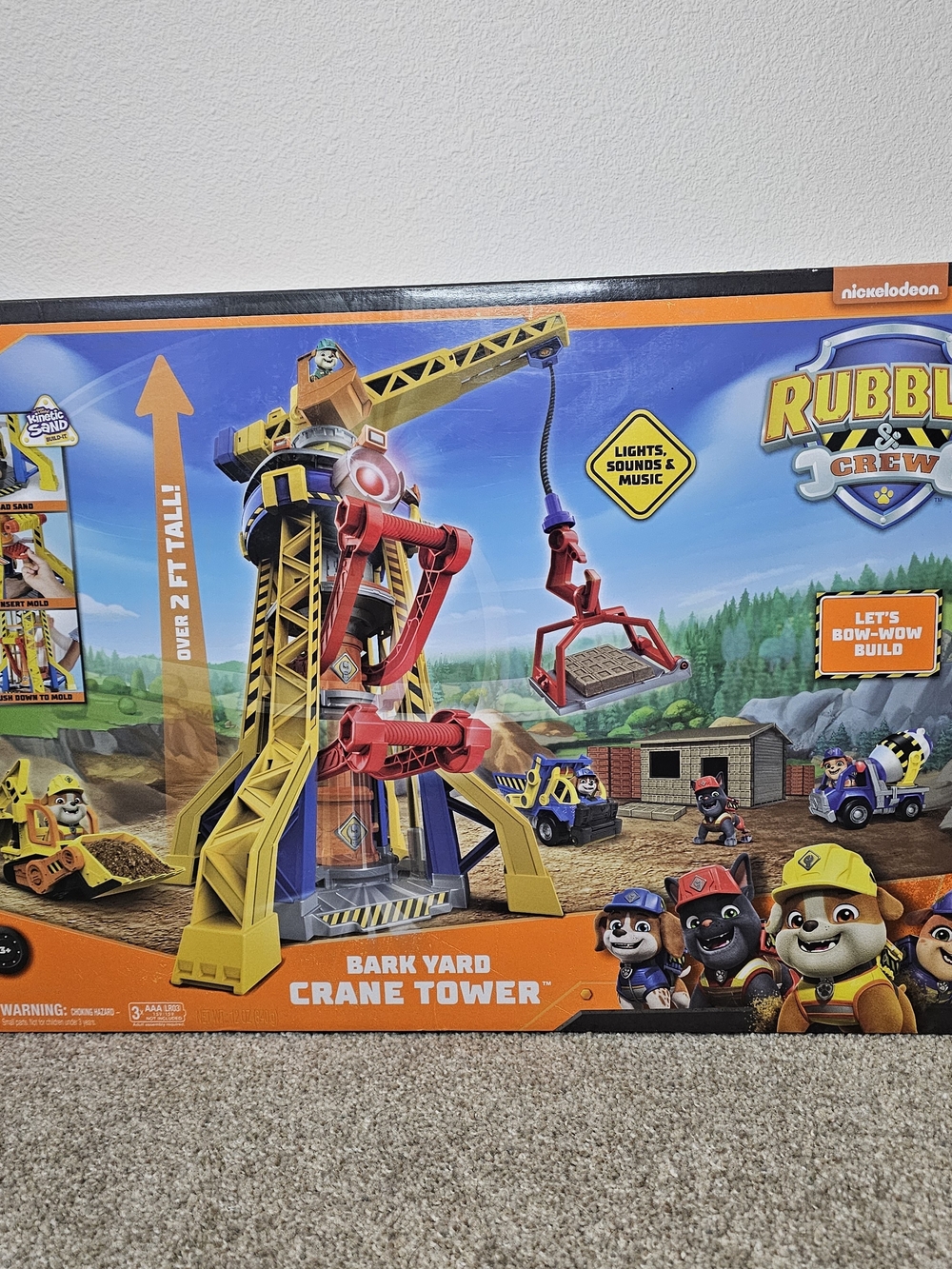 Paw Patrol Rubble Bark Yard Crane Tower Playset - Yellow, Red & Blue